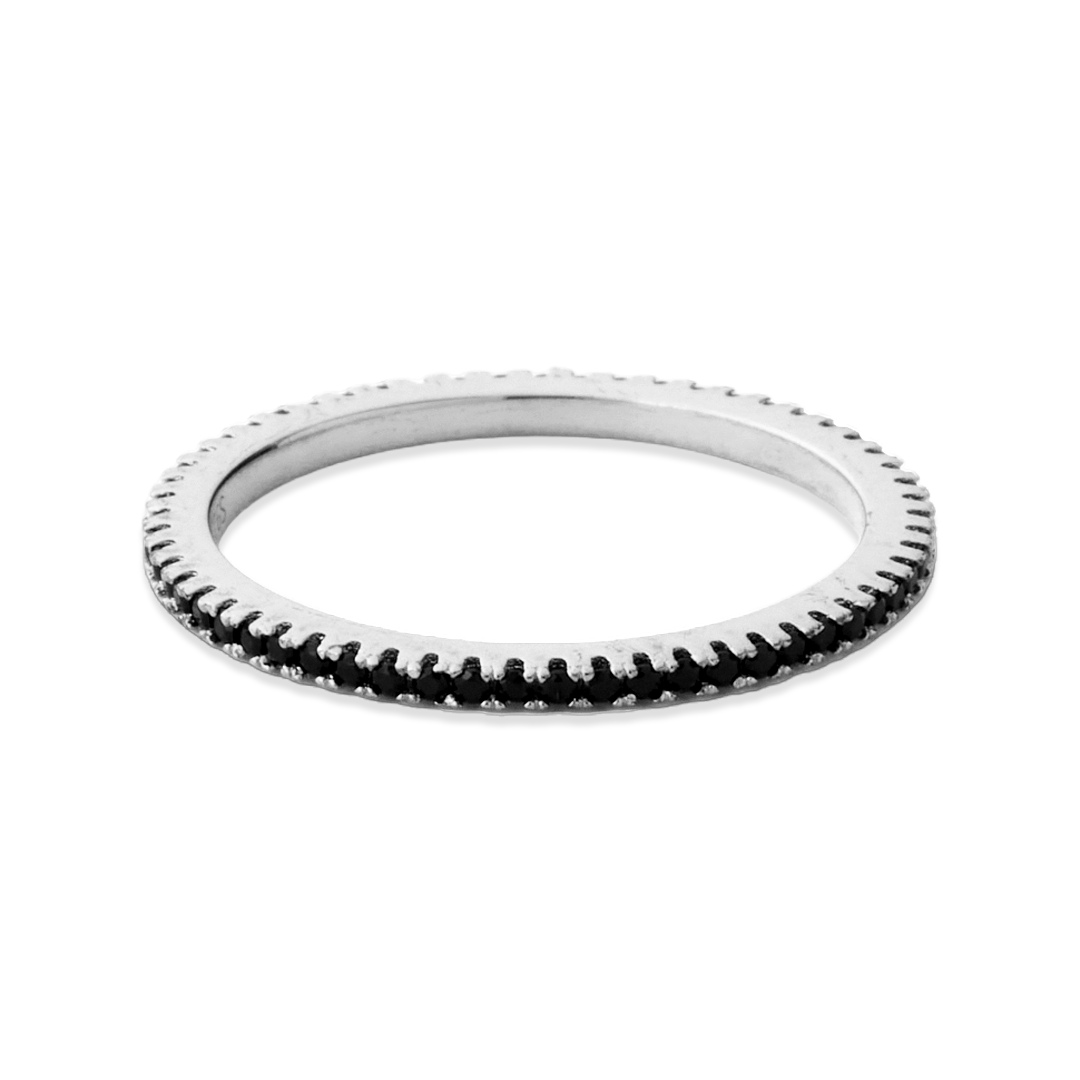 Mint & Lily Black Diamond Eternity Stacking Ring