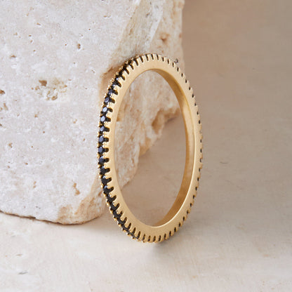 Mint & Lily Black Diamond Eternity Stacking Ring