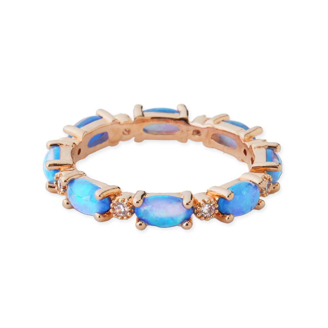 Mint & Lily Eternity Fire Opal Ring