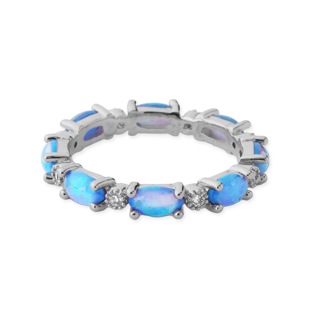Mint & Lily Eternity Fire Opal Ring