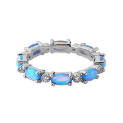 Mint & Lily Eternity Fire Opal Ring