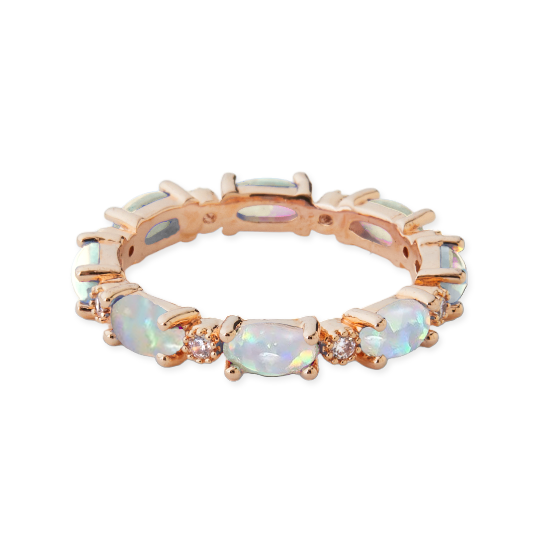 Mint & Lily Eternity Fire Opal Ring