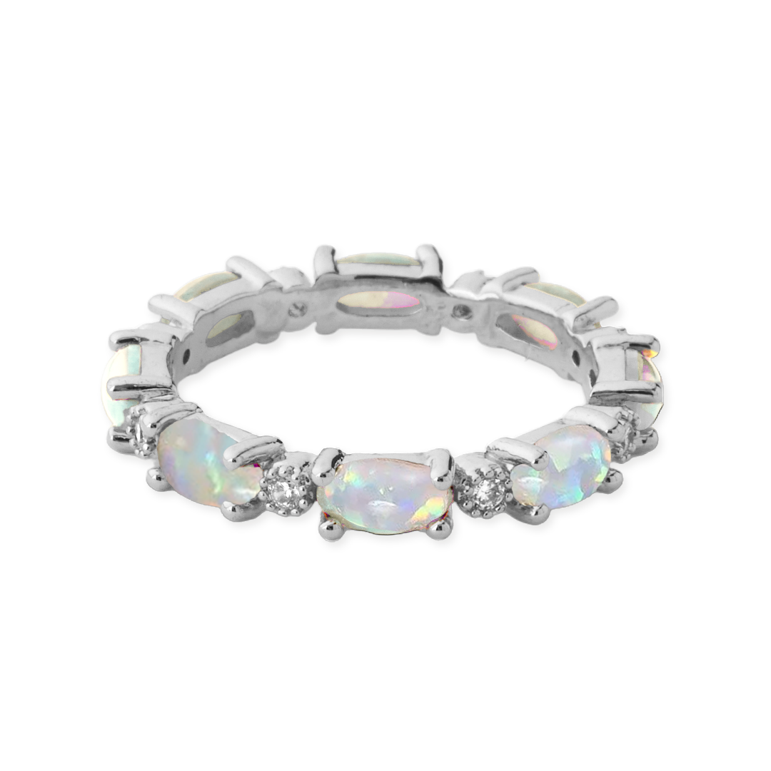 Mint & Lily Eternity Fire Opal Ring