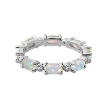 Mint & Lily Eternity Fire Opal Ring