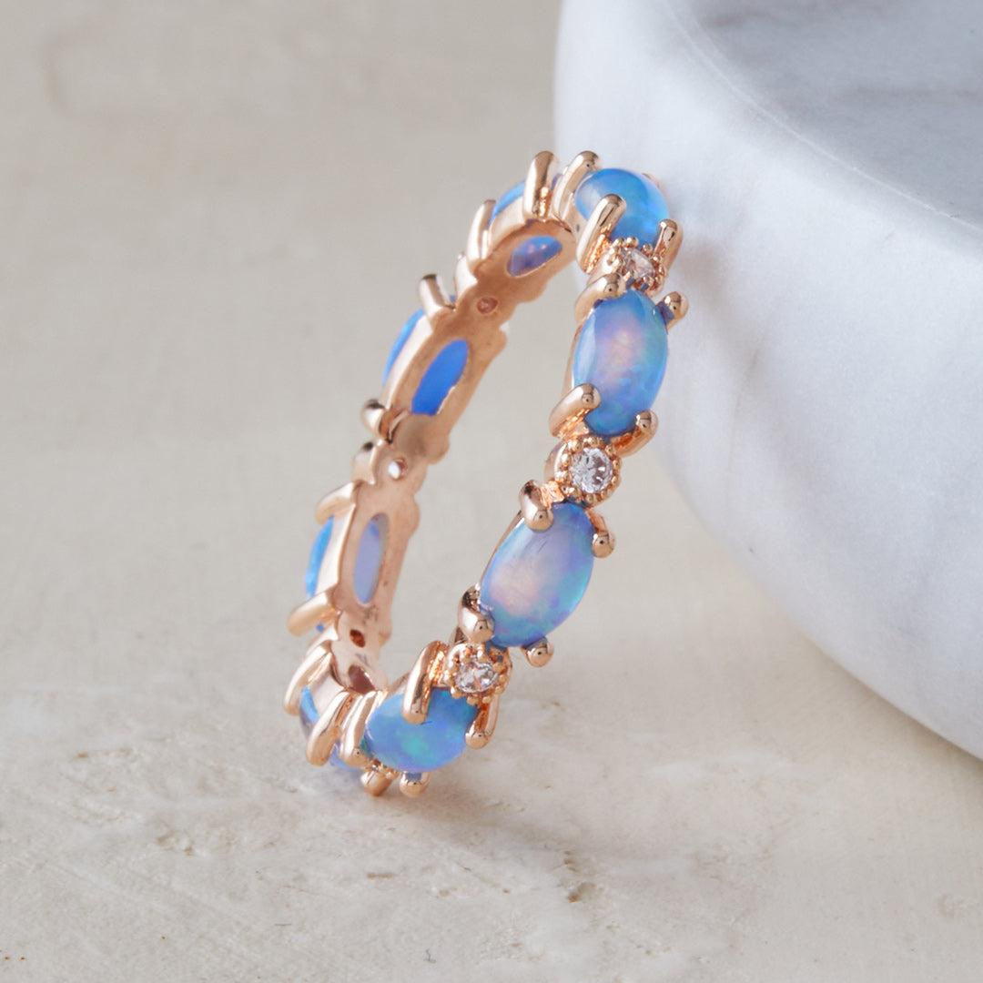 Mint & Lily Eternity Fire Opal Ring