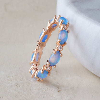 Mint & Lily Eternity Fire Opal Ring