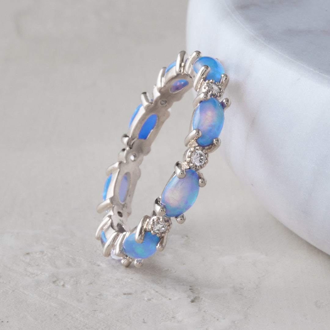 Mint & Lily Eternity Fire Opal Ring