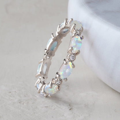 Mint & Lily Eternity Fire Opal Ring