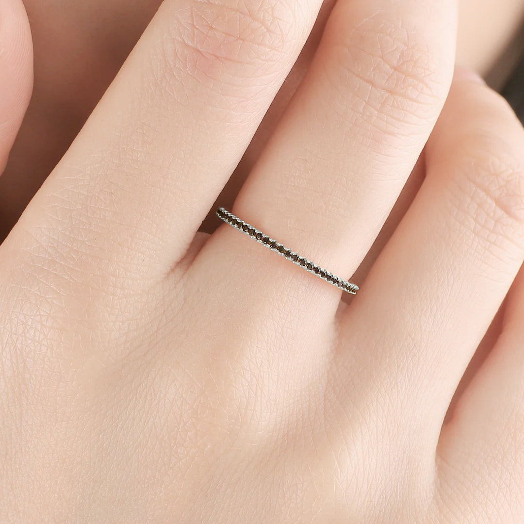 Mint & Lily Black Diamond Eternity Stacking Ring