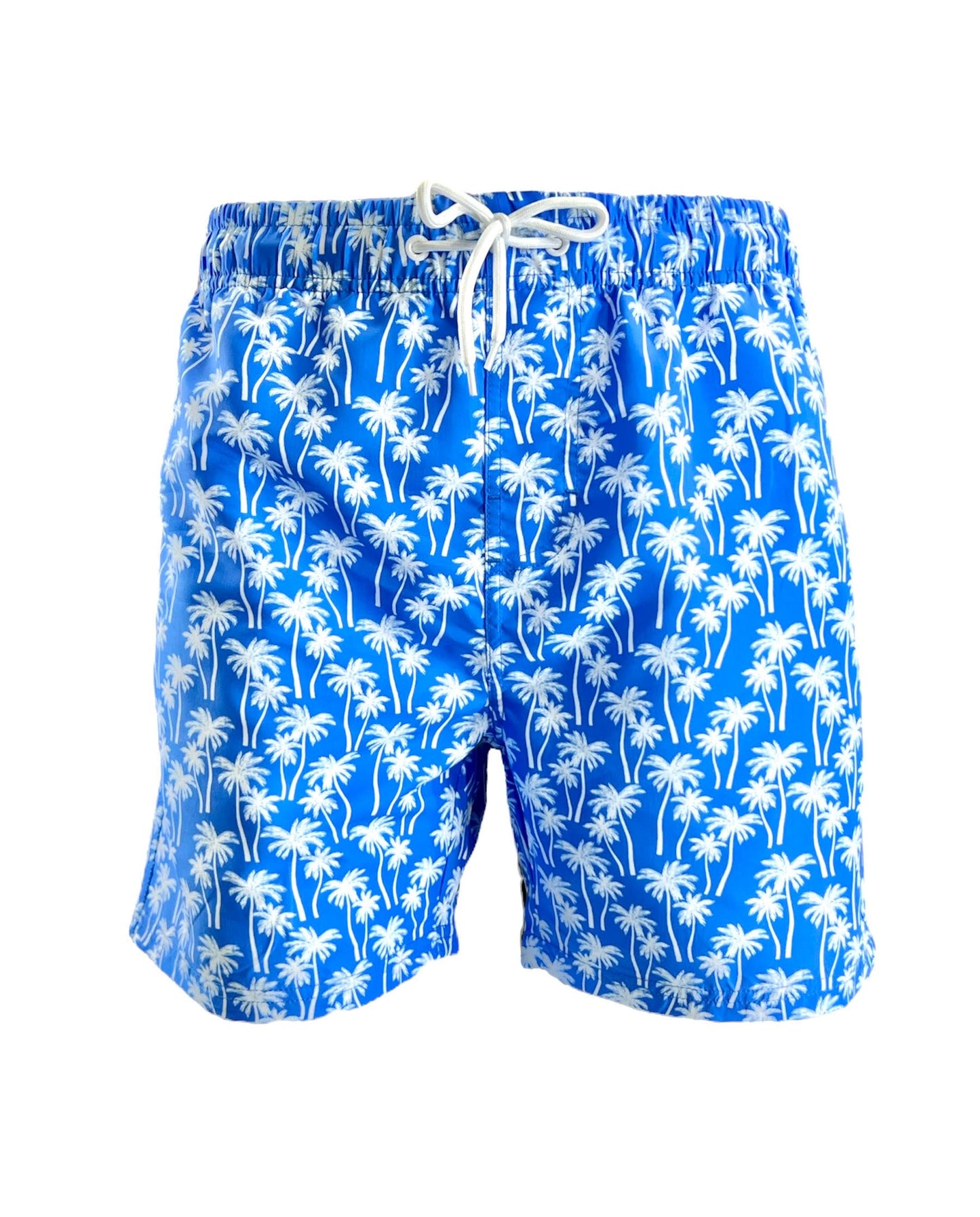 Marina West Tie Back One Piece Swimsuit (F1701) - White Plams on Blue
