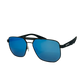 Black Gunmetal w. Light Temples Blue Mirror Polarized