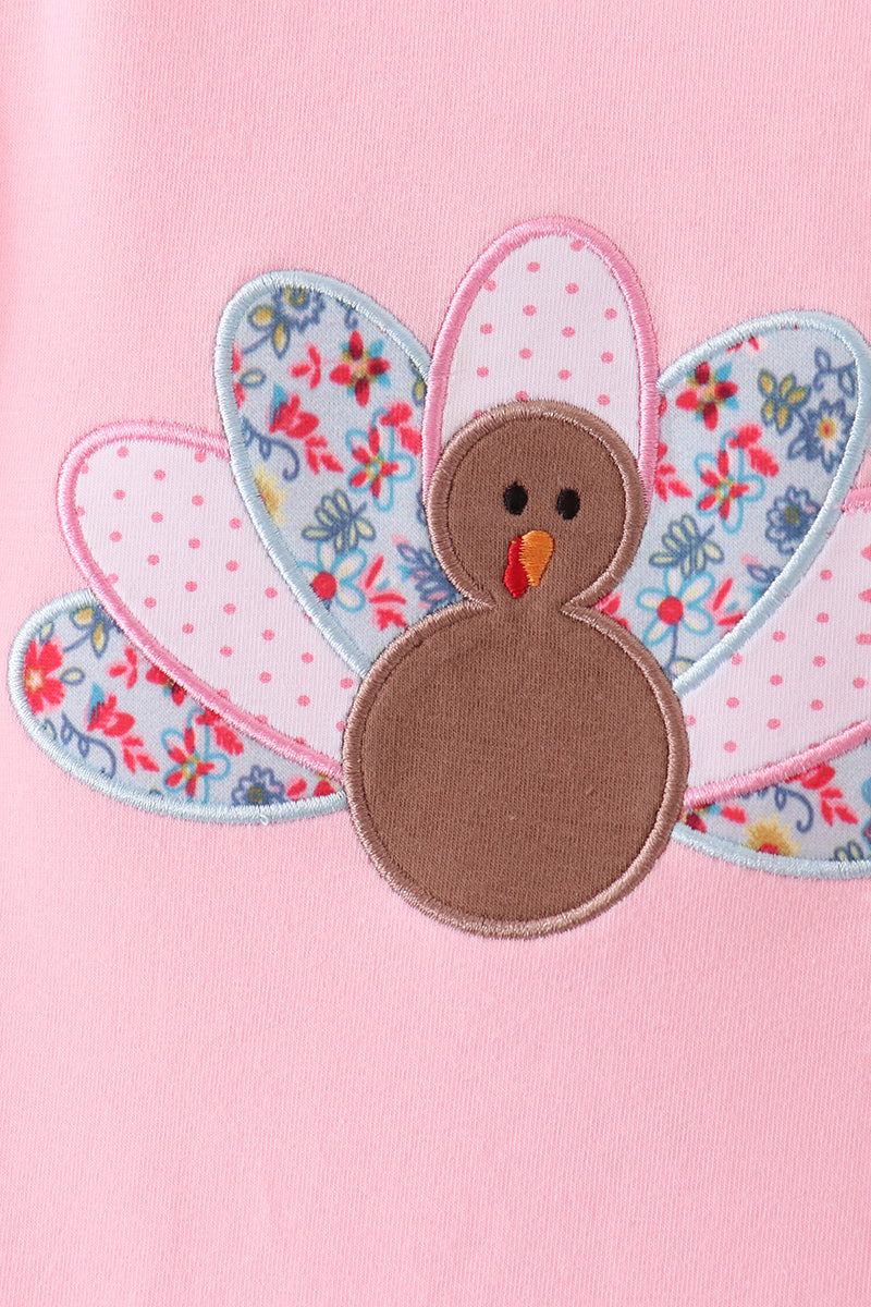 Pink Turkey Appliqué Dress