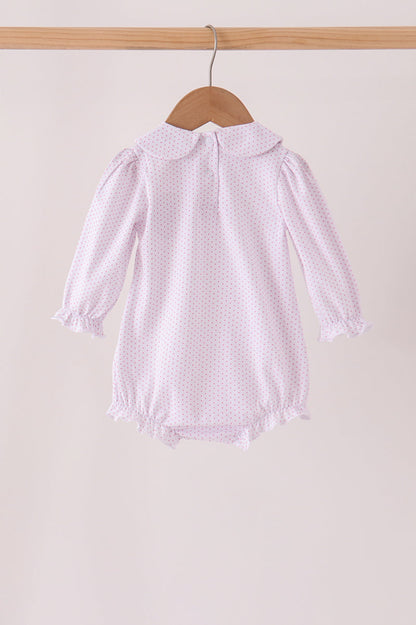 Pink Dot Turkey Embroidery Ruffle Bubble