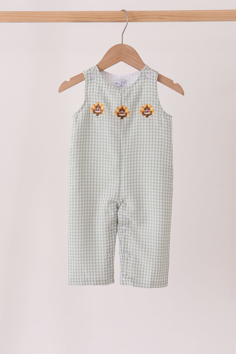 Beige Turkey Embroidery Gingham Jon Jon