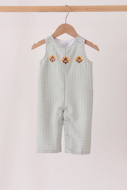 Beige Turkey Embroidery Gingham Jon Jon