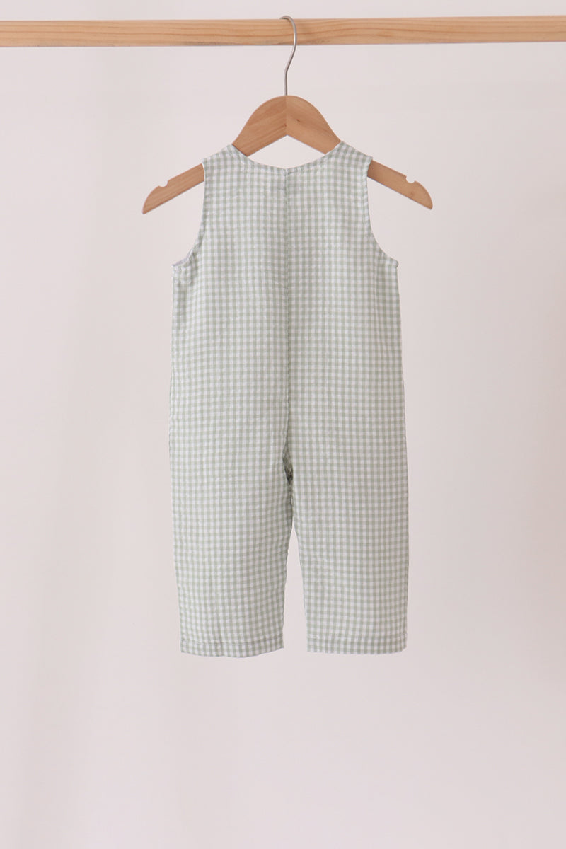 Beige Turkey Embroidery Gingham Jon Jon