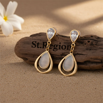 Goldtone & Clear Crystal Planet Drop Earrings