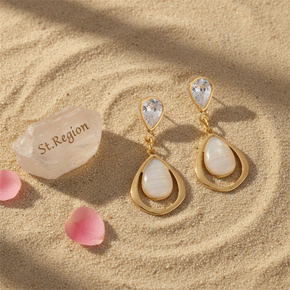 Goldtone & Clear Crystal Planet Drop Earrings