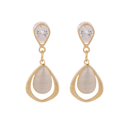 Goldtone & Clear Crystal Planet Drop Earrings