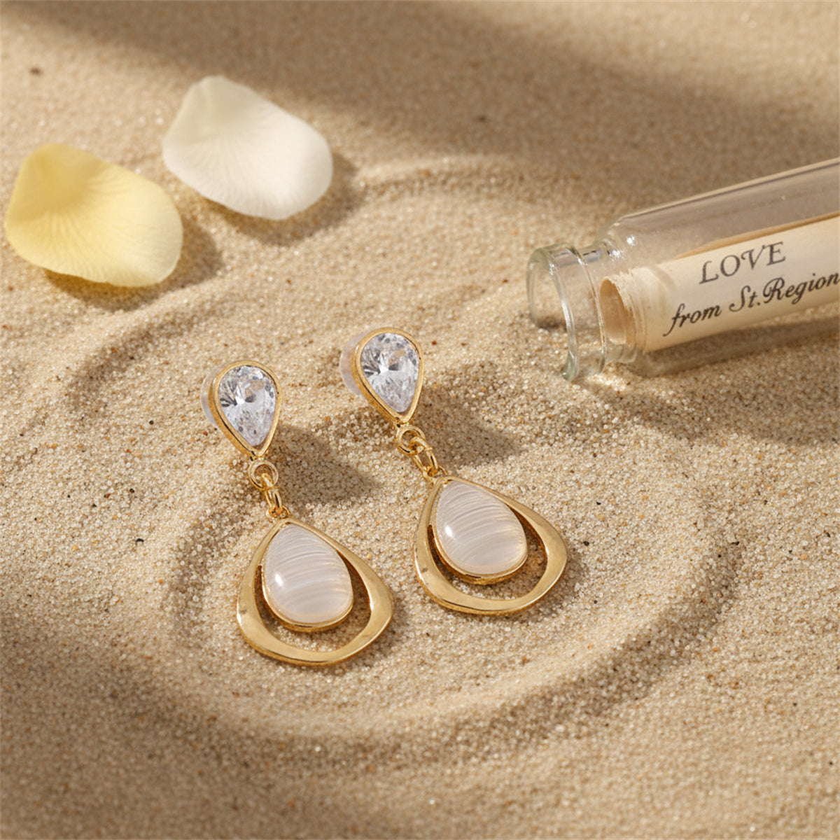 Goldtone & Clear Crystal Planet Drop Earrings