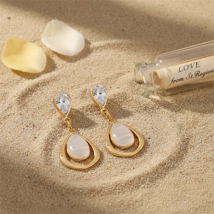 Goldtone & Clear Crystal Planet Drop Earrings
