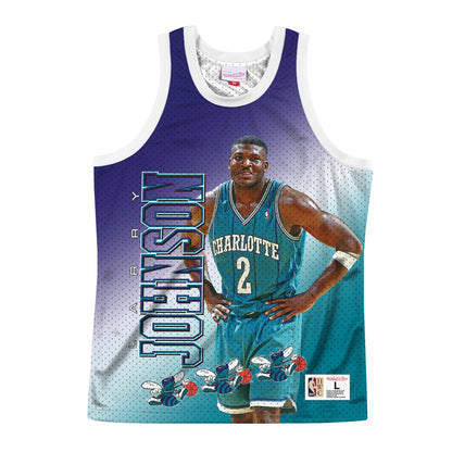 Mitchell & Ness Men's NBA Behind The Back Tank Charlotte Hornets Larry Johnson