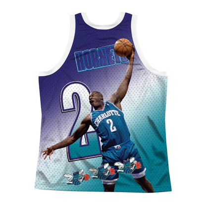 Mitchell & Ness Men's NBA Behind The Back Tank Charlotte Hornets Larry Johnson