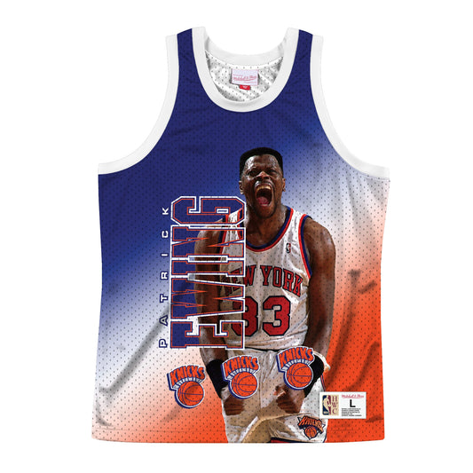 Mitchell & Ness Men's NBA Behind The Back Tank New York Knicks Patrick Ewing