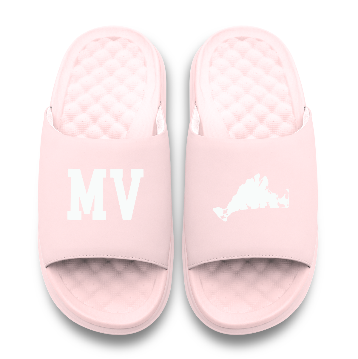 Martha's Vinyard Island Outline Motive Slide Sandals