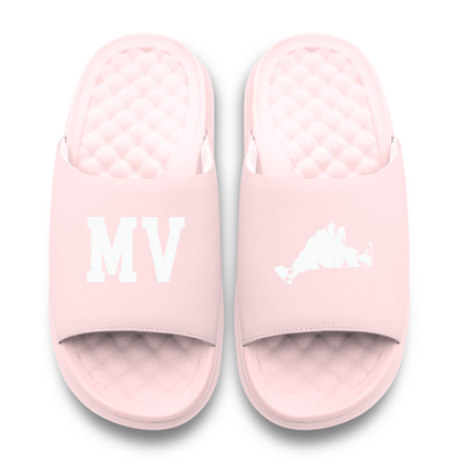 Martha's Vinyard Island Outline Motive Slide Sandals