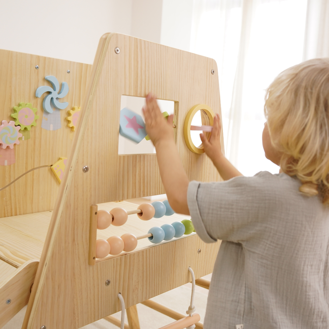 Avenlur Cherry 5-in-1 Wooden Indoor Climber – Montessori Play Gym for Toddlers & Kids