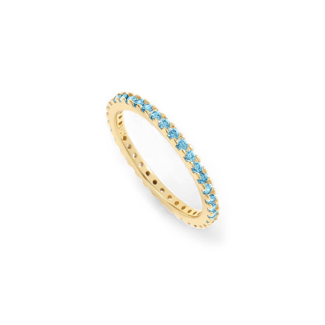 Mint & Lily March Birthstone Eternity Stacking Ring
