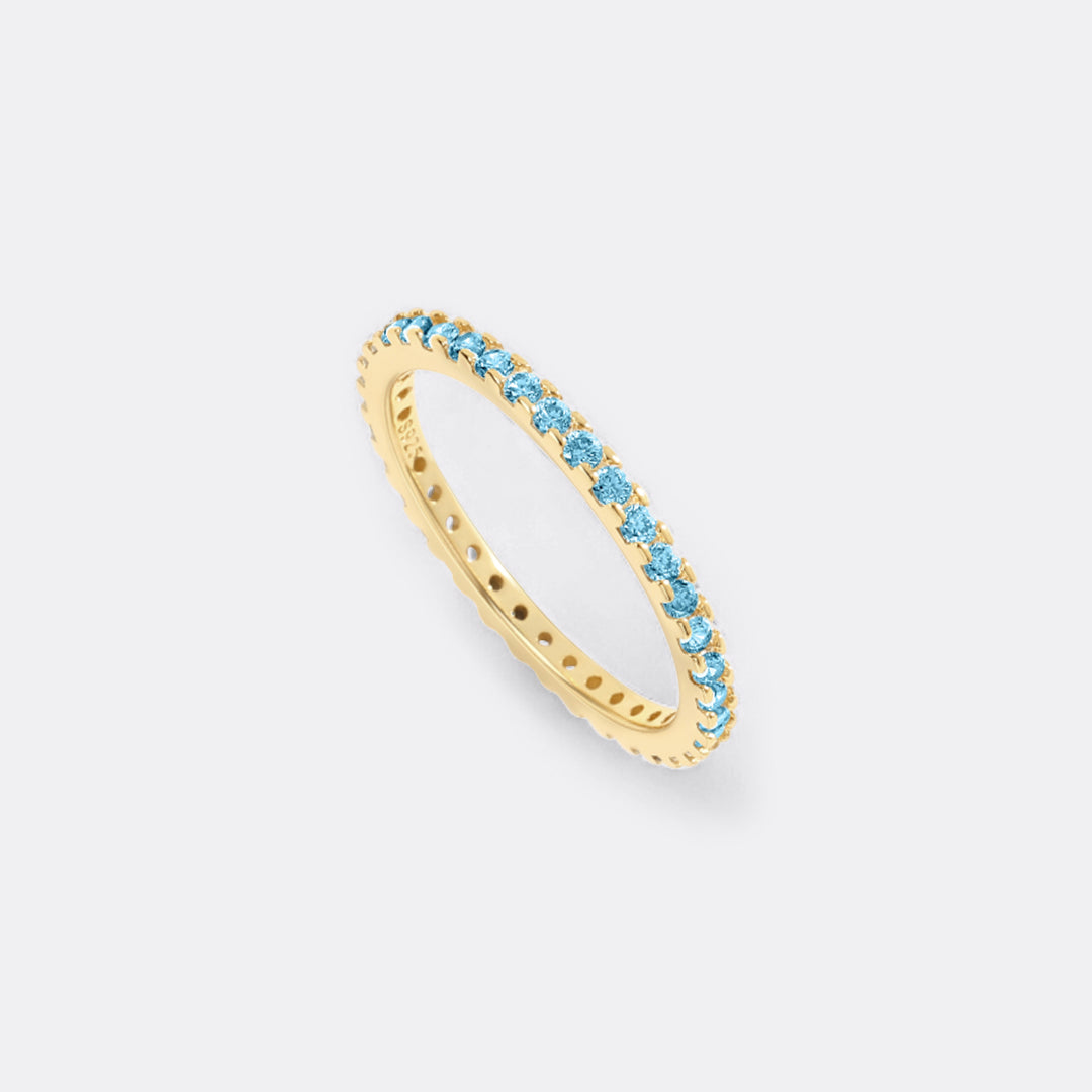 Mint & Lily March Birthstone Eternity Stacking Ring