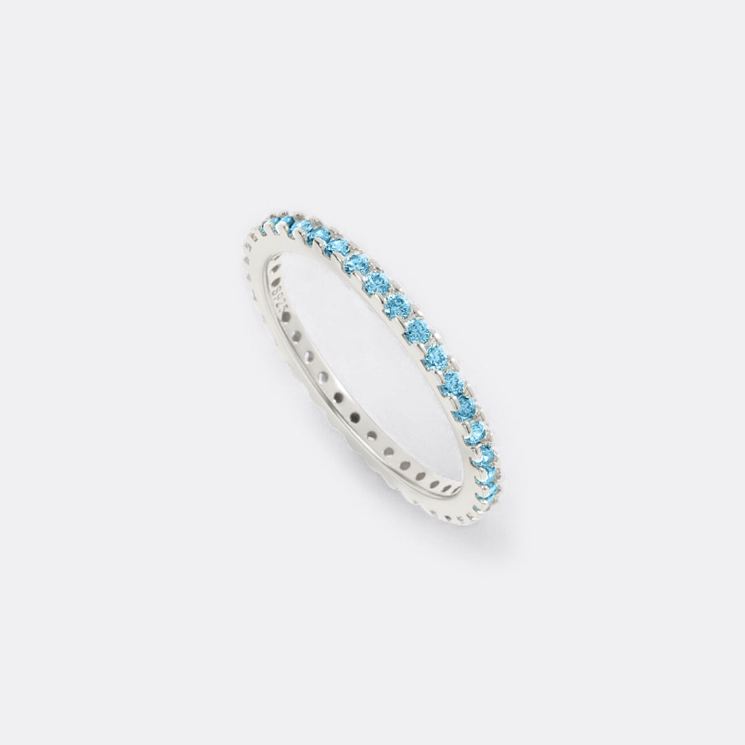 Mint & Lily March Birthstone Eternity Stacking Ring