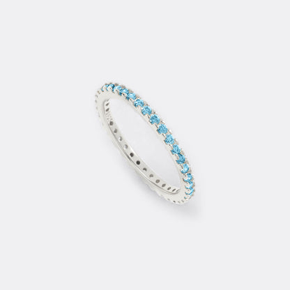 Mint & Lily March Birthstone Eternity Stacking Ring