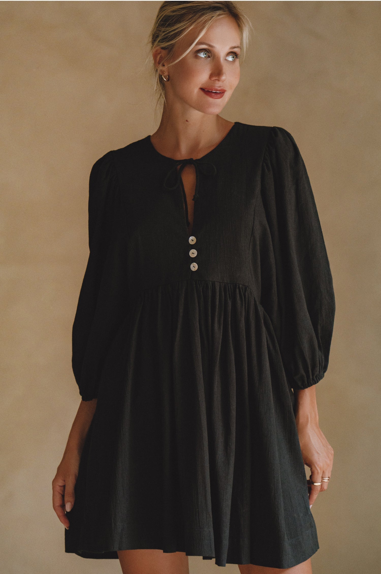 bali linen dress Lucienne Smocked Linen Maxi Dress