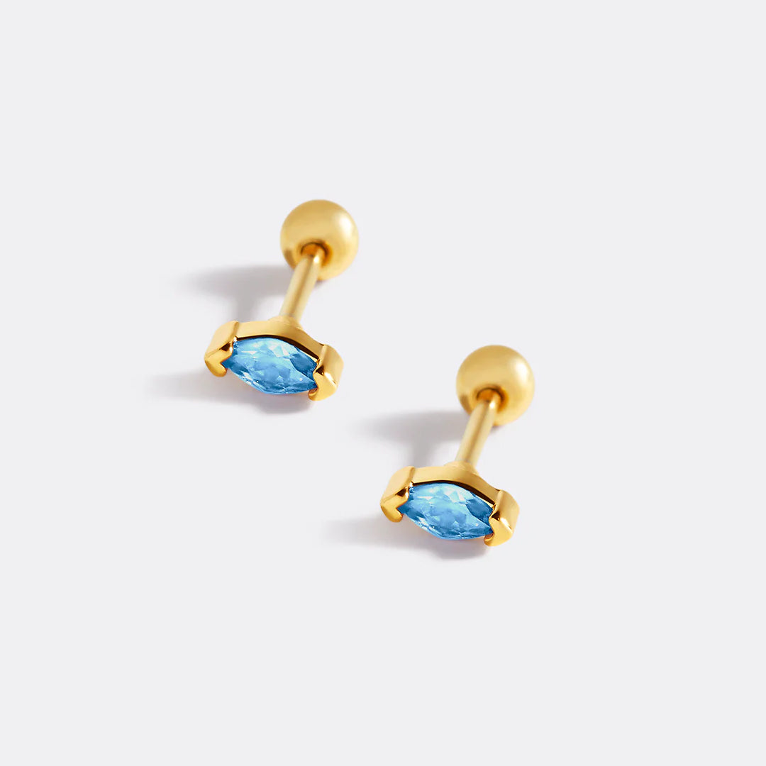 Mint & Lily Marquis Gemstone Sleeper Stud Earrings