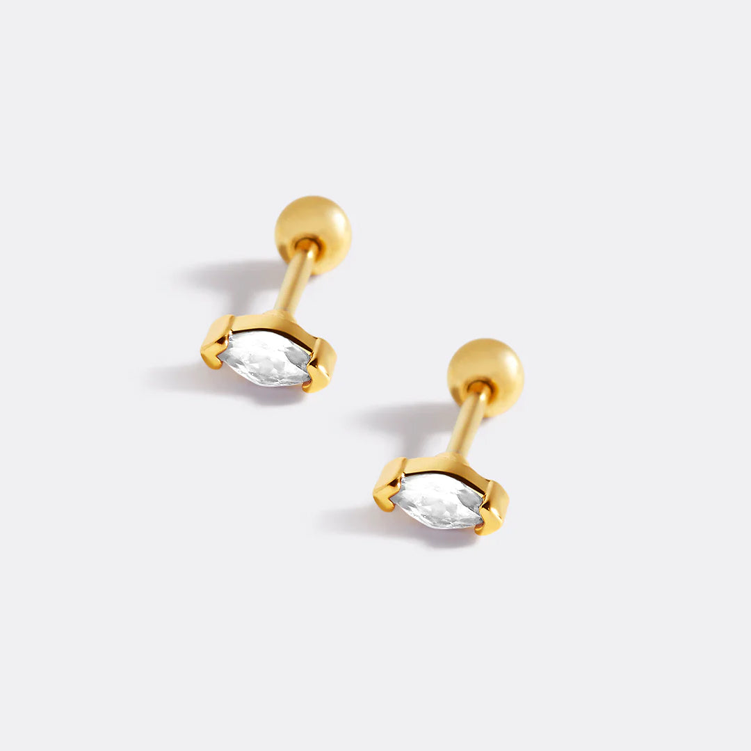 Mint & Lily Marquis Gemstone Sleeper Stud Earrings