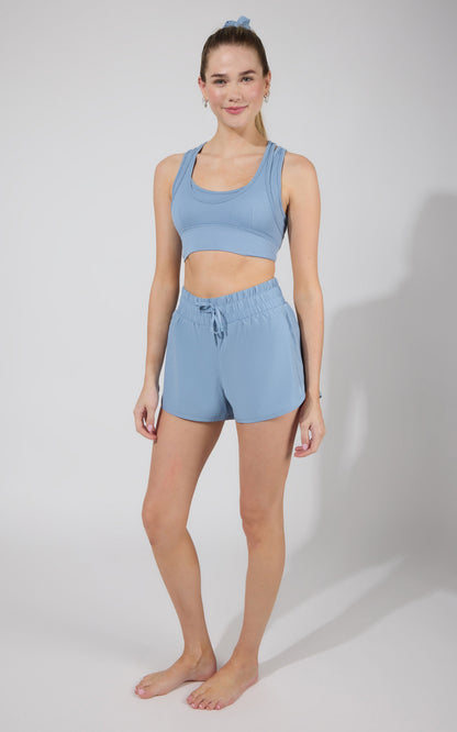 Seamless  Double Layer Bra & Running Short w Scrunchie
