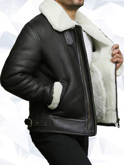 Men’s Aviator RAF B3 Shearling Sheepskin Flying Bomber Jacket