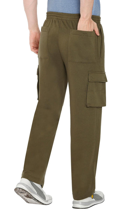Men's Brushed Fleece Cargo Pants – Comfy Sweatpants with inner drawstrings