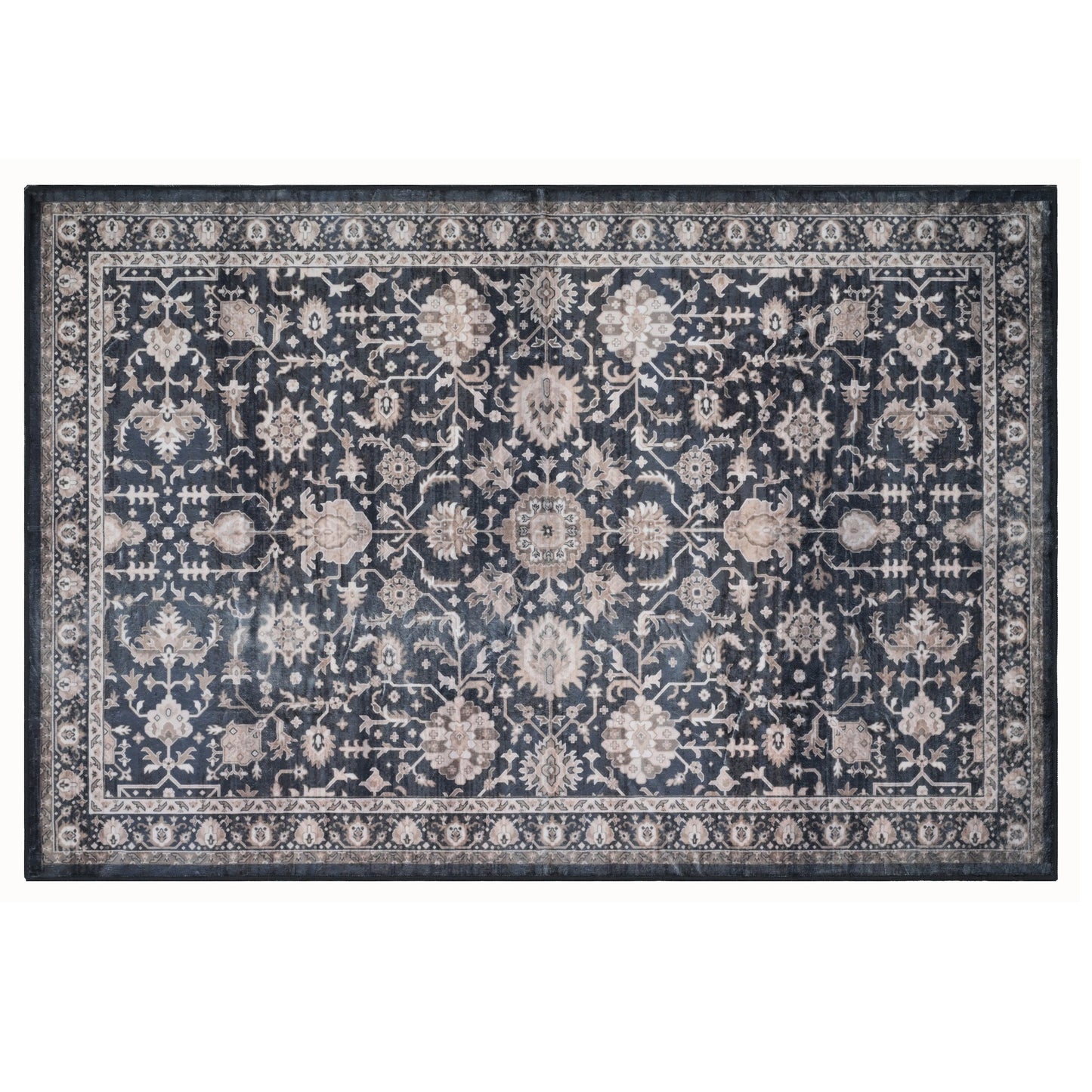 Bibb Home Washable Flannel Printed Accent Rug With Latex Back 1-2-Pack 20x30