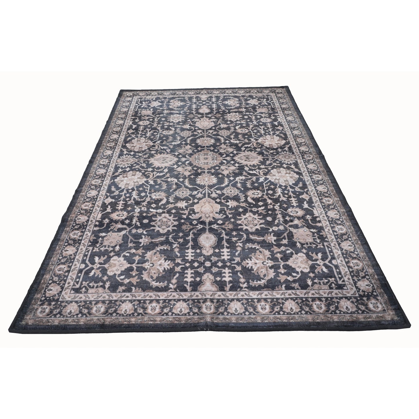 Bibb Home Washable Flannel Printed Area Rug With Latex Back 5x7 Ft