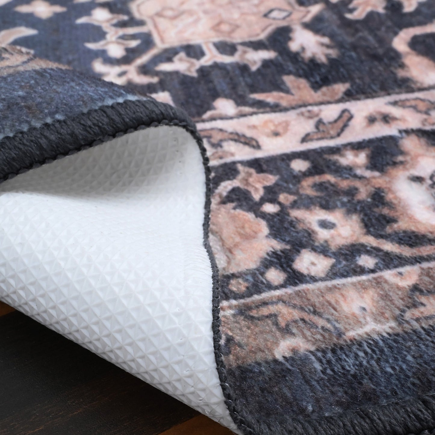 Bibb Home Washable Flannel Printed Accent Rug With Latex Back 1-2 Pack  24x36