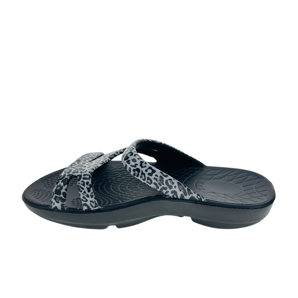 Sovella Active Recovery Sandals Women's PF Slide Black/Leopard