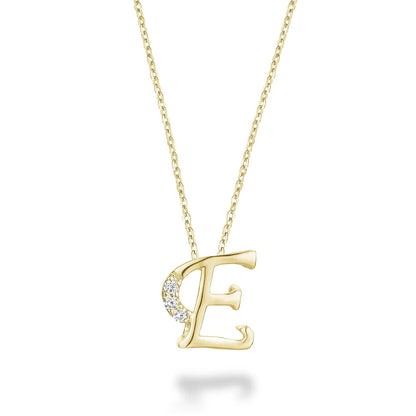 10K Gold Mini Diamond Initials Necklace