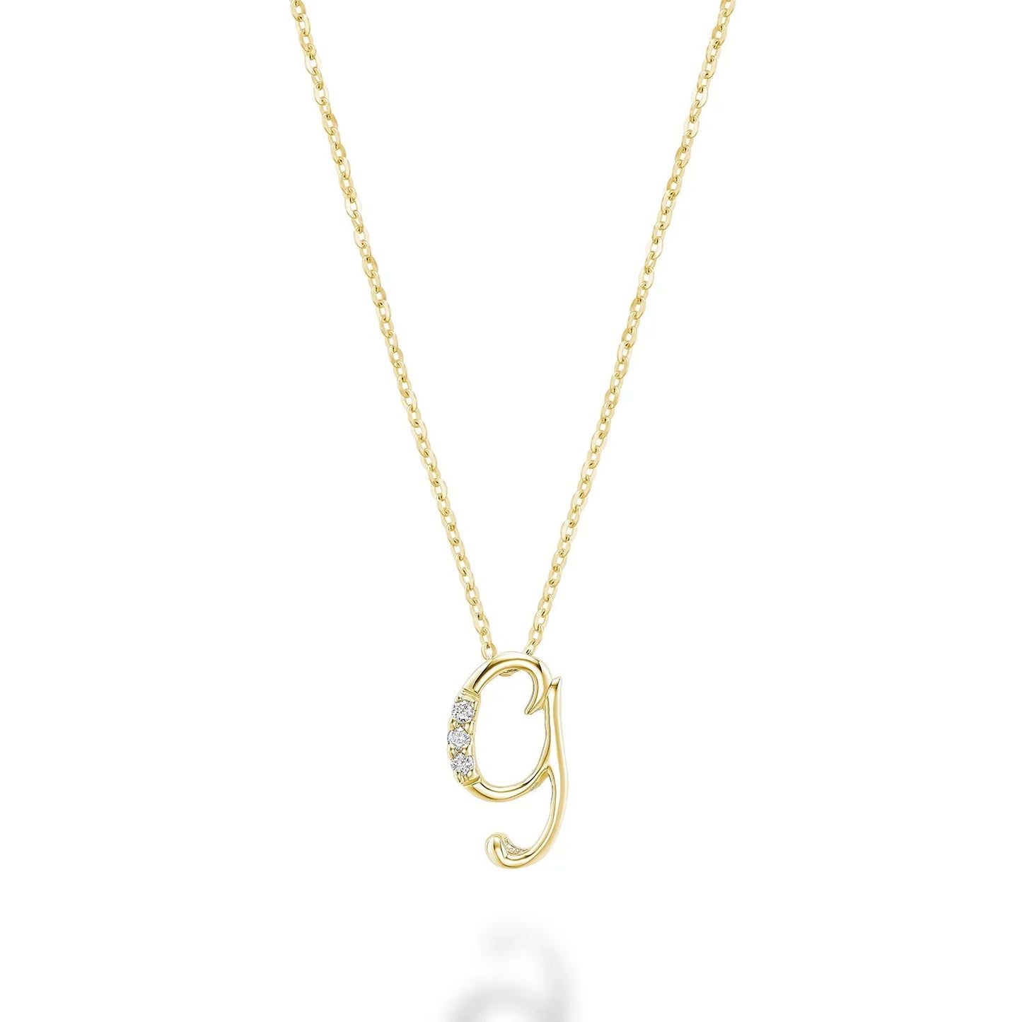 10K Gold Mini Diamond Initials Necklace