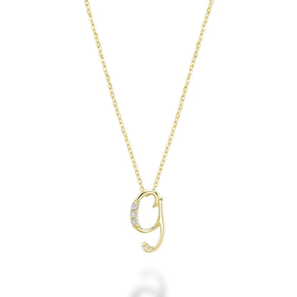 10K Gold Mini Diamond Initials Necklace
