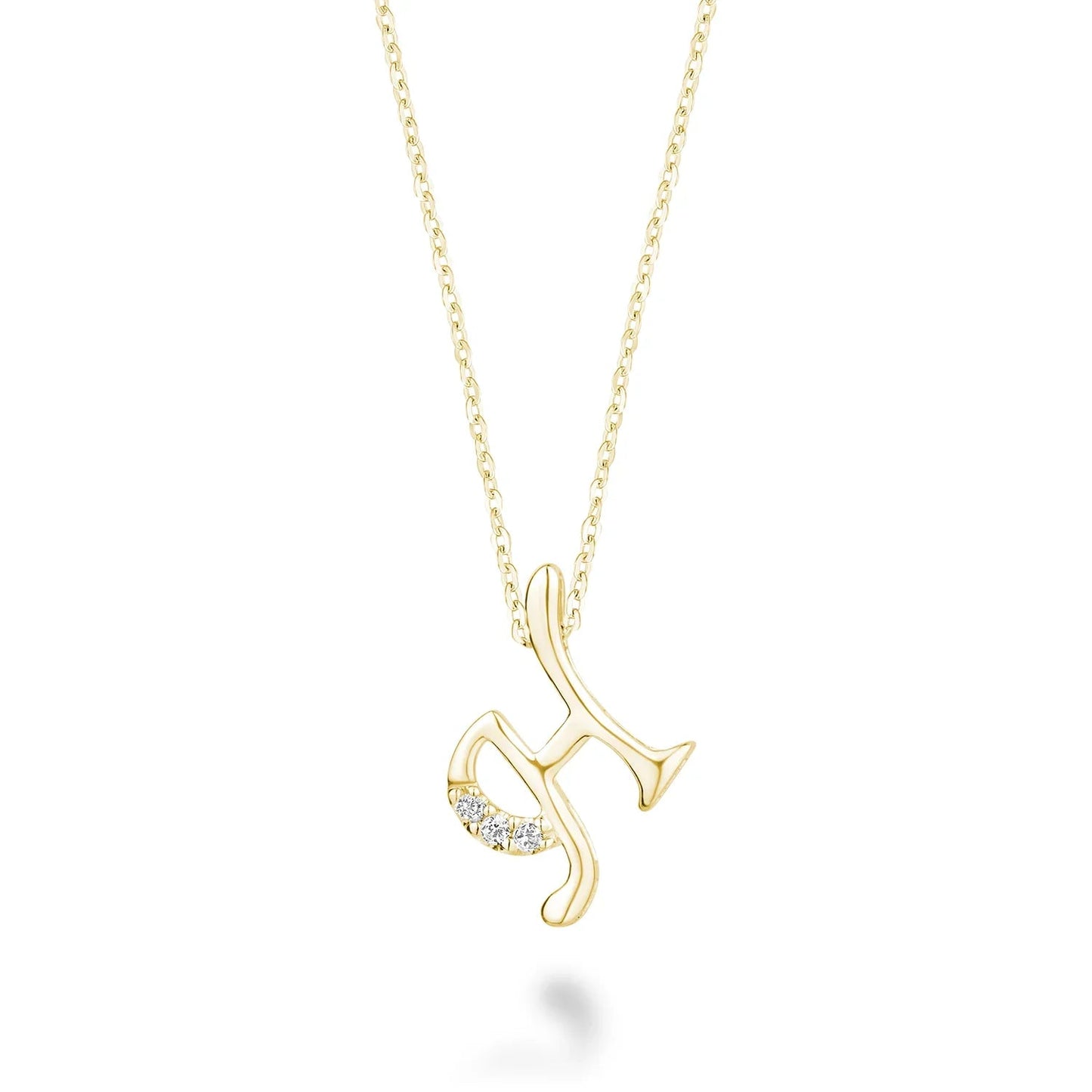 10K Gold Mini Diamond Initials Necklace