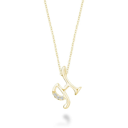 10K Gold Mini Diamond Initials Necklace